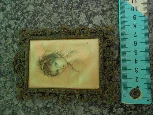 Vintage framed silk print